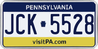 PA license plate JCK5528