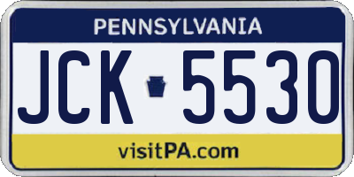 PA license plate JCK5530