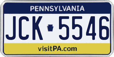 PA license plate JCK5546