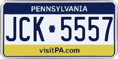 PA license plate JCK5557