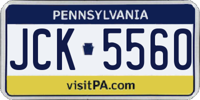 PA license plate JCK5560