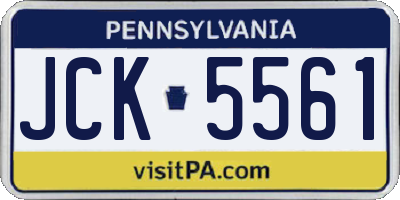 PA license plate JCK5561