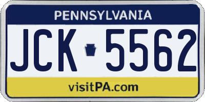 PA license plate JCK5562