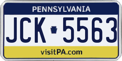 PA license plate JCK5563