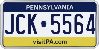 PA license plate JCK5564