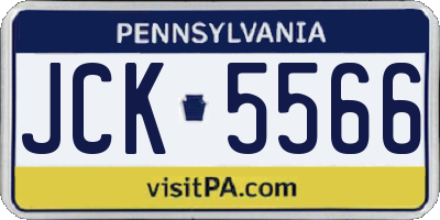 PA license plate JCK5566