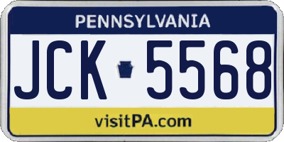 PA license plate JCK5568