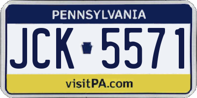 PA license plate JCK5571
