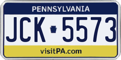 PA license plate JCK5573