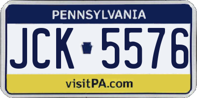 PA license plate JCK5576
