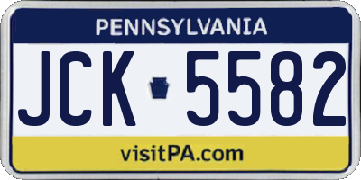 PA license plate JCK5582