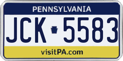 PA license plate JCK5583