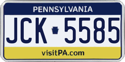 PA license plate JCK5585