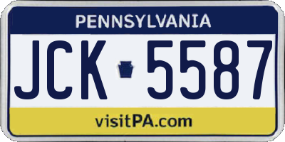 PA license plate JCK5587