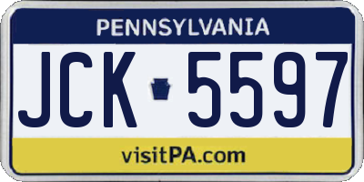PA license plate JCK5597