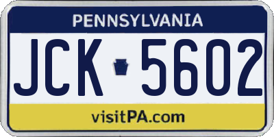 PA license plate JCK5602