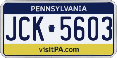 PA license plate JCK5603