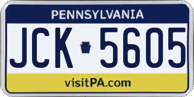 PA license plate JCK5605