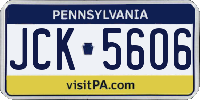 PA license plate JCK5606