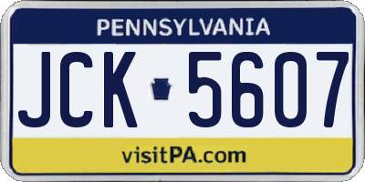 PA license plate JCK5607