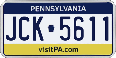 PA license plate JCK5611