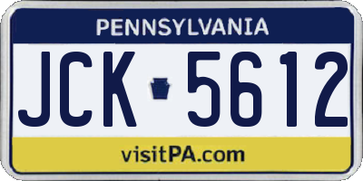 PA license plate JCK5612