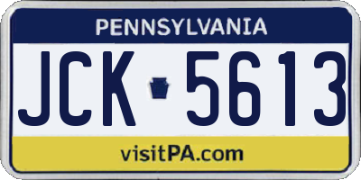 PA license plate JCK5613