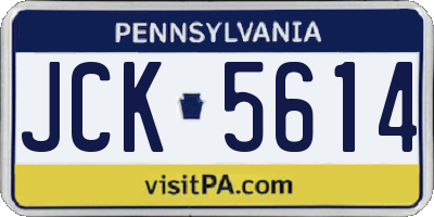PA license plate JCK5614