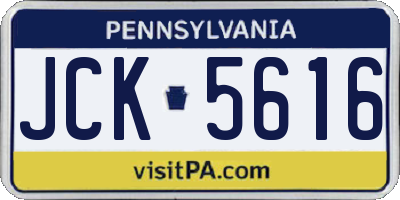 PA license plate JCK5616