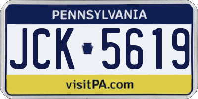 PA license plate JCK5619