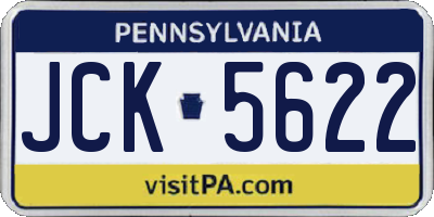 PA license plate JCK5622
