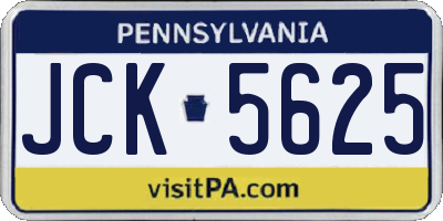 PA license plate JCK5625