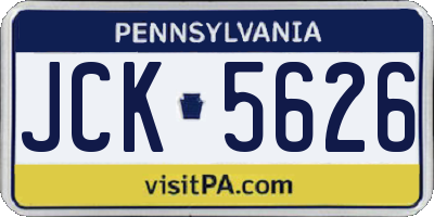 PA license plate JCK5626