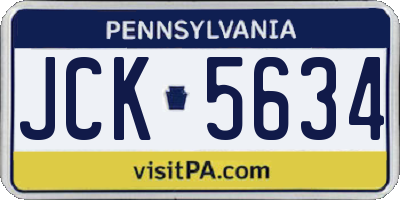 PA license plate JCK5634