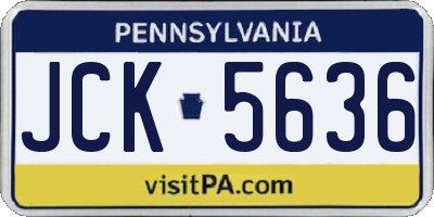 PA license plate JCK5636