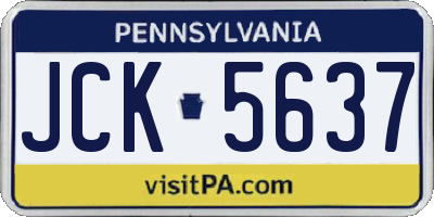 PA license plate JCK5637
