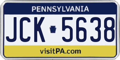 PA license plate JCK5638