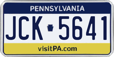 PA license plate JCK5641