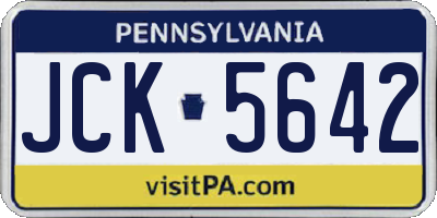 PA license plate JCK5642