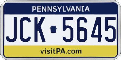 PA license plate JCK5645