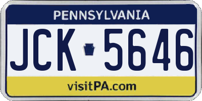 PA license plate JCK5646
