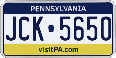 PA license plate JCK5650