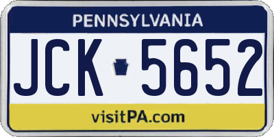 PA license plate JCK5652