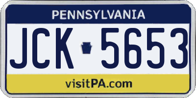 PA license plate JCK5653
