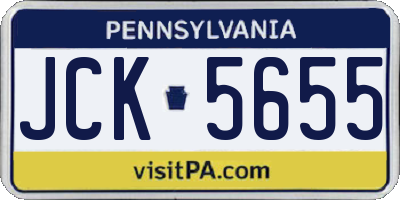 PA license plate JCK5655