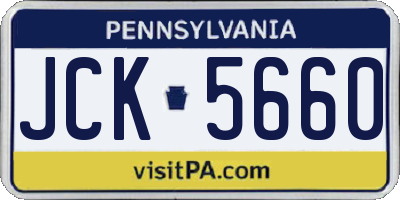 PA license plate JCK5660