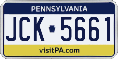 PA license plate JCK5661