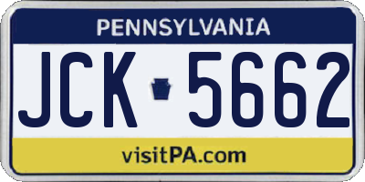 PA license plate JCK5662