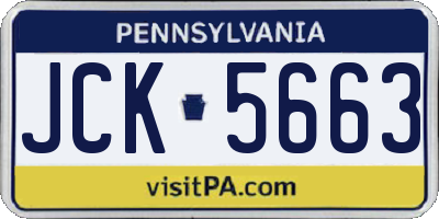 PA license plate JCK5663