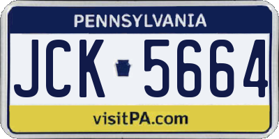 PA license plate JCK5664